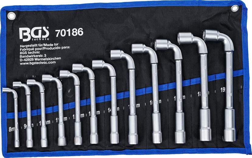 BGS 70186 | Deep Hole Pipe Spanner Set | 8 - 19 mm | 12 pcs. - 1