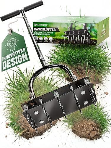 RASENKÖNIG Aérateur de pelouse Pro - Fourche aérée innovante - Scarificateur et aérateur pour aération de pelouse - Outil de jardin de qualité supérieure pour aérer et ameublir la pelouse