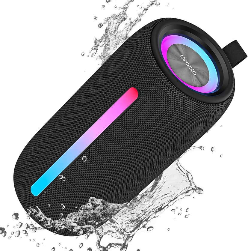 Enceinte Bluetooth Puissante 24W, Mini Enceinte Bluetooth Portable 5.4, Petite Enceinte Bluetooth Étanche IPX6, Bluetooth Speaker 30H Autonomie, Appariage TWS, USB, RGB,AUX, TF Carte, Fêtes/Voyage - 1