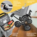 KESSER® Chariot à provisions avec compartiment réfrigérant, avec capacité de 56 L, charge jusqu'à 50 kg, chariot et sac à bandoulière 3 en 1, incl. Puce de courses, Pliable, Gris - 9