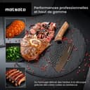 Matsato Couperet de Cuisine Professionnel – Couteau Hachoir en Acier Inoxydable avec Poignée en Bois Carbonisé, Lame de Précision pour Découpe Viande, Volaille, Légumes et Os - 2