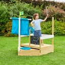 TP Toys Ahoy Wooden Play Boat | Sandpit | 2 Play Modes | For Kids 2+ | Garden and Outdoor Wooden Toy | with Shade Cover | Hidden Toy Storage - 3