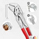 Knipex Pince-clé, chromée, 250 mm, pince en continu jusqu'à 52 mm, réglage fin par bouton-poussoir, clé réglable, remplace clés plates, 86 03 250 - 3