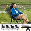 TIMBER RIDGE Camping Chairs for Adults Heavy Duty, Oversized Folding Garden Chair, High Back Outdoor Chair Luxury for Caravan Dining Beach Picnic, Adjustable 4-Position, Support 150kg, Black - 5