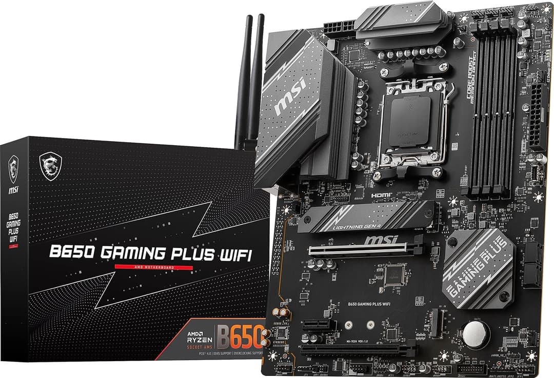 MSI B650 Gaming Plus WIFI, Scheda madre ATX Socket AM5, DDR5 Memory Boost 6400+MHz/OC, 2 PCIe 4.0 x16, 2 M.2 Gen4, Wi-Fi 6E, ATX