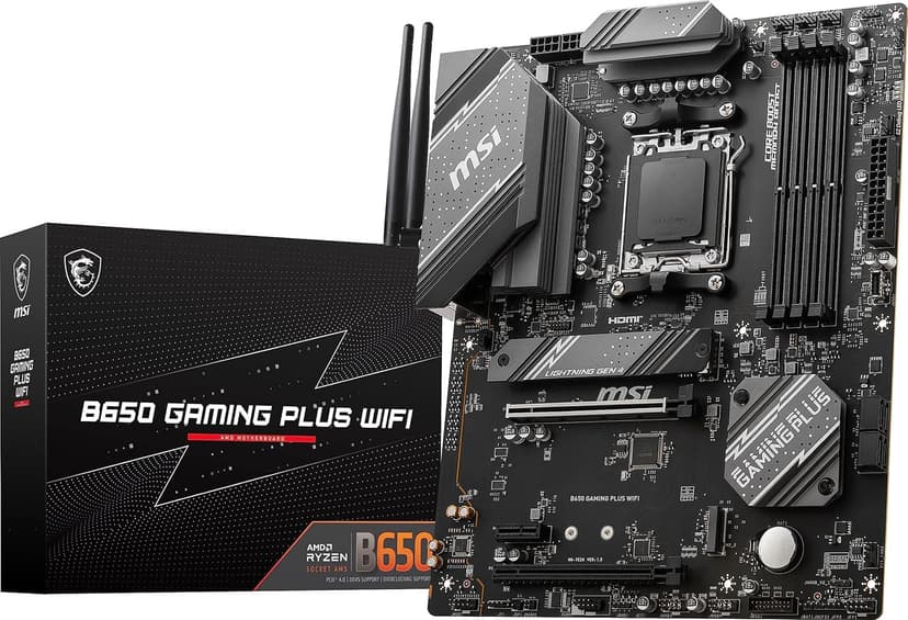 MSI B650 Gaming Plus WIFI, Scheda madre ATX Socket AM5, DDR5 Memory Boost 6400+MHz/OC, 2 PCIe 4.0 x16, 2 M.2 Gen4, Wi-Fi 6E, ATX - 1