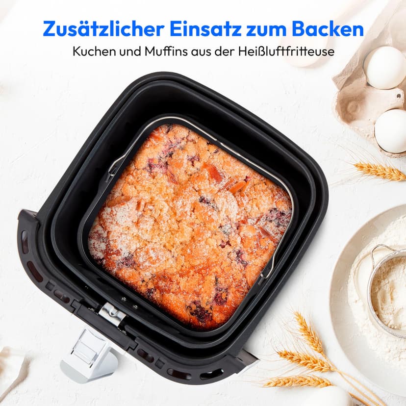 MEDION E40 XL Friteuse à air chaud (panier à friture XXL de 5,3 litres, 2 150 watts, 9 programmes automatiques, fonction cuisson, friture sans huile, panneau de commande tactile, affichage LED) blanc - 6