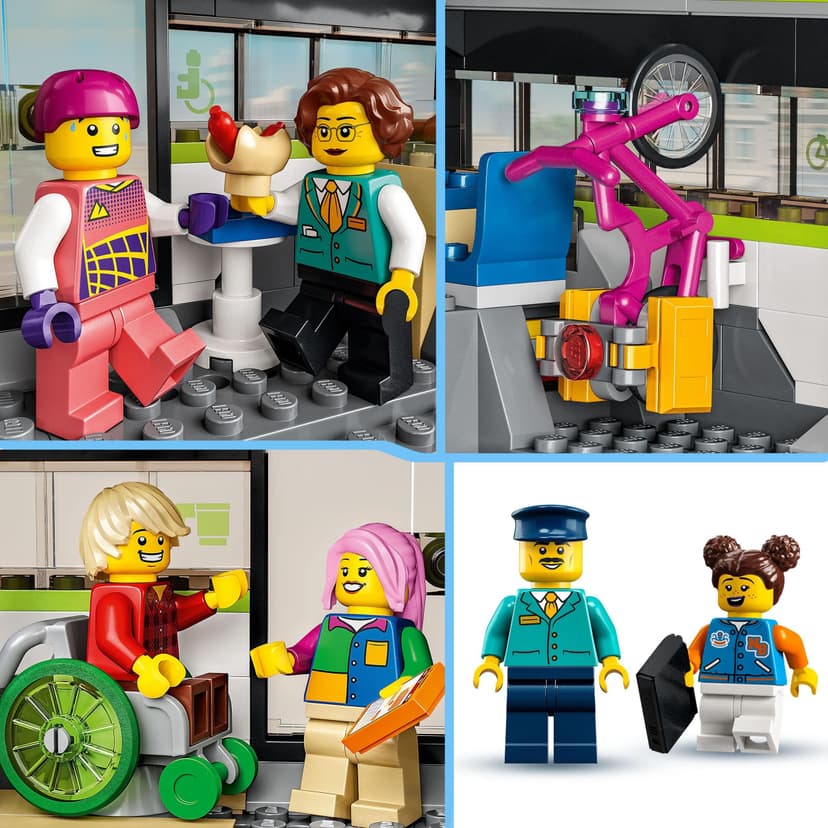 LEGO City Express Passenger Train Set - incl. a Remote Controlled Train Toy with Working Headlights, 2 Coaches, 24 Track Pieces & 6 Minifigures - Gift for 7+ Year Old Boys & Girls - 60337 - 5