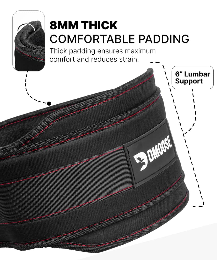 DMoose Dip Belt for Weightlifting, Weight Belt with Chain for Pullup, Gym Lifting Belt for Powerlifting, Squat, Bodybuilding, Heavy Duty Steel, Workout Belt with Comfortable Neoprene Support - 3