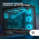 Mars Gaming MC-3TCORE, Custom ATX Gaming Case, Removable Tempered Glass Triple Window, Dual Camera, Reverse Connector Backplane Compatible Semitower, Liquid Cooling Support, Black - 4