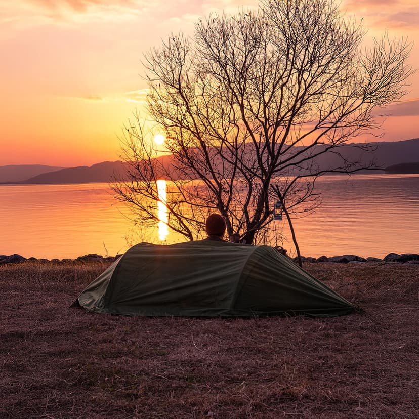 Night Cat Hammock Tent with Mosquito Net Waterproof Rainfly for 1 Person Hiking Camping in Garden Backyard Wild - 6