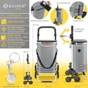 KESSER® Chariot à provisions avec compartiment réfrigérant, avec capacité de 56 L, charge jusqu'à 50 kg, chariot et sac à bandoulière 3 en 1, incl. Puce de courses, Pliable, Gris - 7