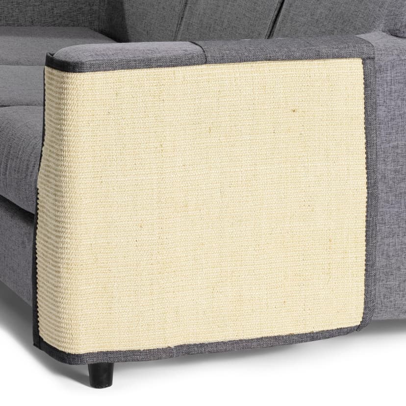 Navaris Tapis griffoir Chat - Protection côté Gauche canapé Meuble Sol Mur - Tapis en sisal et Lin 50 x 70 cm adapté pour Chaton Chien - 8