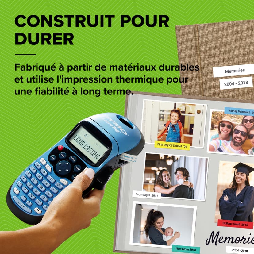 DYMO LetraTag LT-100H Handheld Label Maker | ABC Keyboard Label Printer with Easy-to-Use13 Character LCD Screen | for Home or Office | Blue - 5