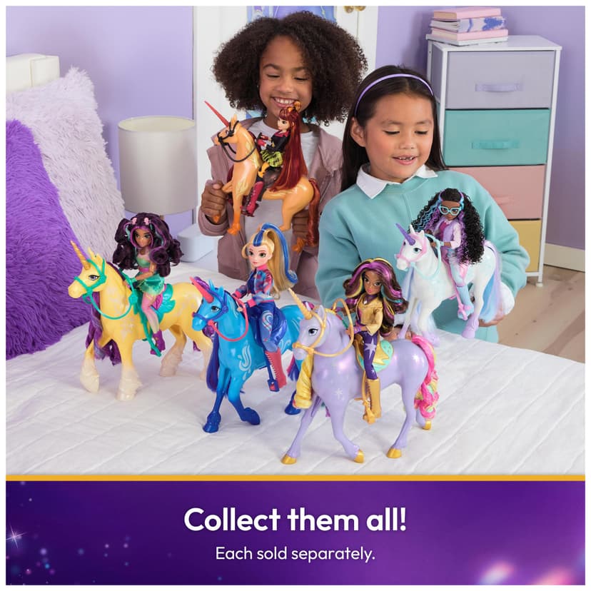 Unicorn Academy, Cinder Unicorn with Head Movement, 2 Riding Accessories, 27.9cm, Compatible with Valentina Fashion Doll, Dolls and Unicorn Toys for Girls - 7