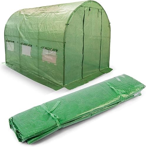 Garden Tunnel Film, PE 140 g/m², UV4 Proof, Zipper Closure, 3 x 2 m, for Polytunnel, Greenhouse