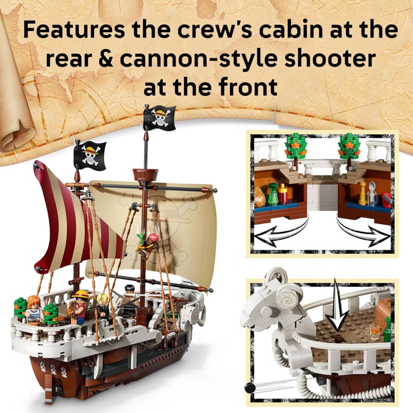 LEGO ONE PIECE The Going Merry Pirate Ship Toy - Play & Display Boat Model with 5 Minifigures incl. Luffy, Zoro & Nami - Anime Gift for 10+ Year Old Boys, Girls & Fans - 75639 - 4