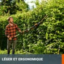 WORX Taille-Haies sans Fil sur perche 20V WG252E.9, Lame de 45 cm, écartement de 16 mm, manche télescopique, Léger et Ergonomique, Poignée Arrière Souple et Rotative, Livré sans Batterie ni Chargeur - 6