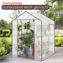 Sekey Walk In Greenhouse with Shelves - Stable Frame & Easy Assembly, Outdoor Green house with Waterproof PE Cover Plastic Greenhouse, All-Weather Protection, White (White(L)) - 7
