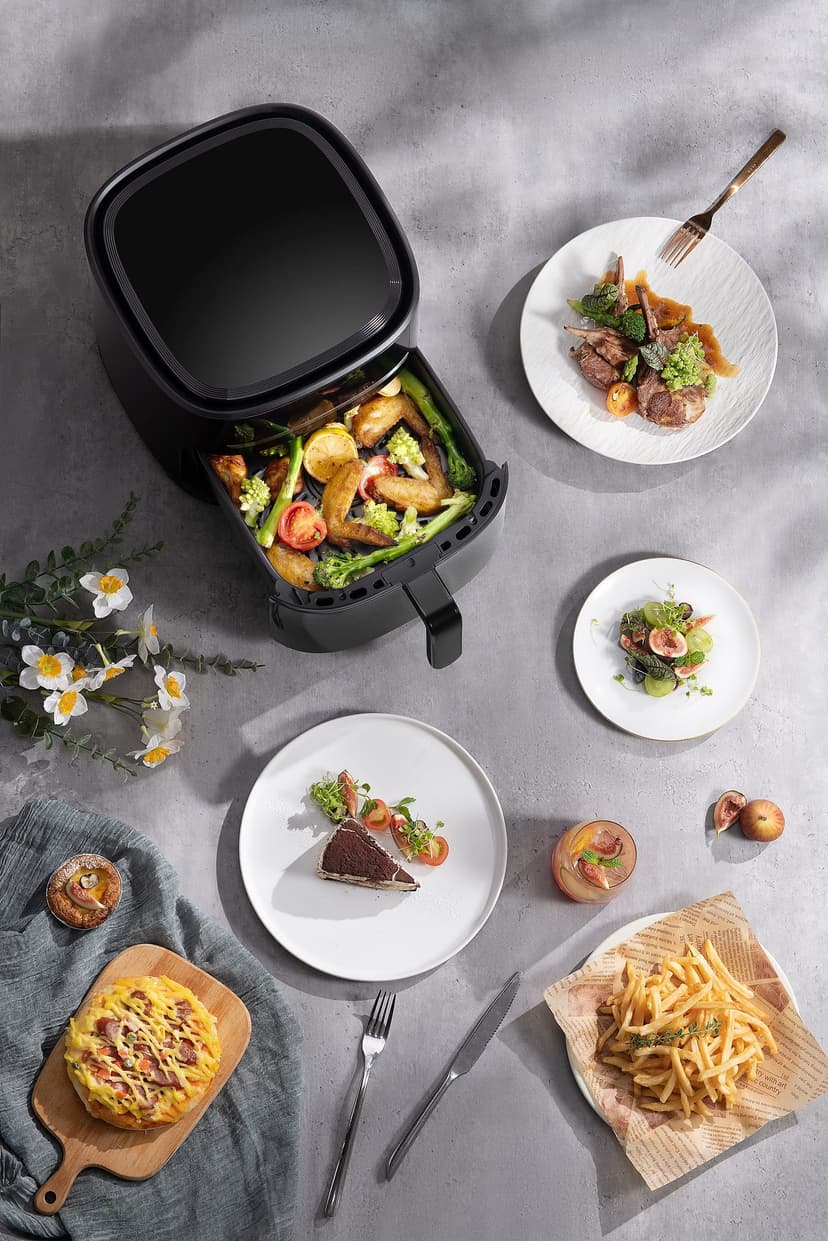 XIAOMI Air Fryer 6L Friteuse à air chaud XXL 1500 W, réglable de 40 à 200 °, circulation d'air chaud à 360 °, 6 programmes, friture sans huile, noire - 7