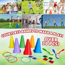 KreativeKraft Kids Games Outdoor Play Equipment for Kids Adults Family Garden Toys Sports Day Kit Egg and Spoon Race Ring Toss Sack Race Bean Bag Snakes and Ladders (8 in 1 Set) - 4
