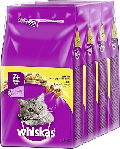 Doublure pour chats Whiskas Croquettes Senior pour les chats âgés à partir de 7 ans (6 x 1,9 kg)