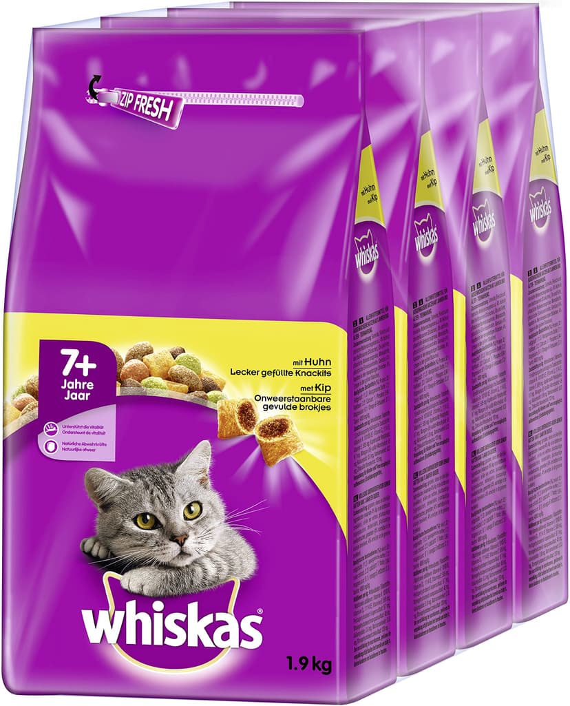 Doublure pour chats Whiskas Croquettes Senior pour les chats âgés à partir de 7 ans (6 x 1,9 kg) - 1