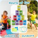 KreativeKraft Jeux d'Extérieur Enfant Adulte et Famille Kit Sport Course aux Oeufs et Cuillère Enfant Jeu des Anneaux Sacs de Courses (Ensemble 8 en 1) - 3