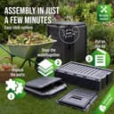DEUBA® 380L Garden Compost Bin | Composting Organic ECO Waste Converter Box | Recycling Bins | Cleaning Caddy | Food Waste Bin | Dog Food Bin | Worm Farm | Outdoor Compost Garden Storage Box | Black - 3