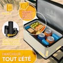 TRESKO® Chariot de courses pliable avec toit, compartiment réfrigéré et stores latéraux | Charrette à main pouvant supporter jusqu'à 150 kg | Chariot de transport avec pneus en caoutchouc plein et - 6