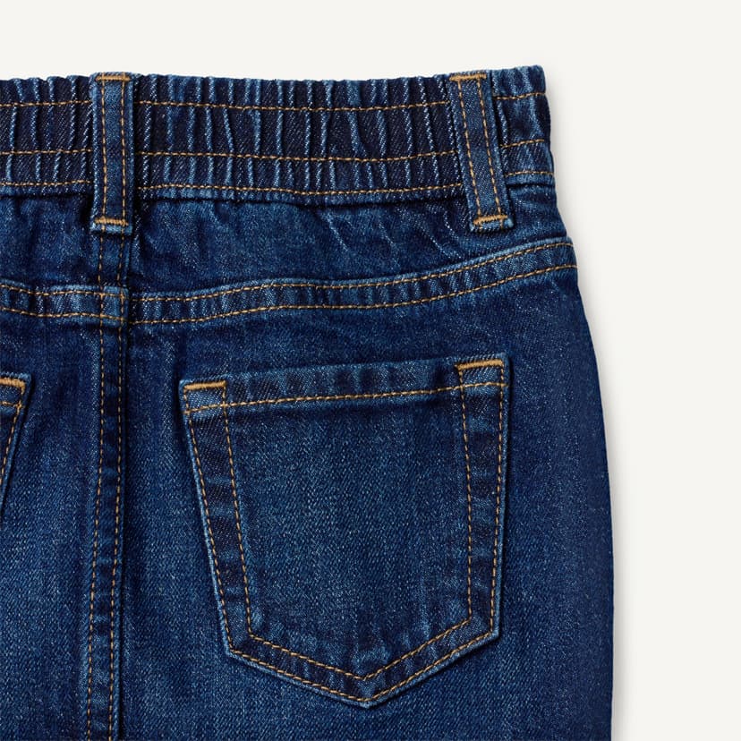 Amazon Essentials Girls' Medium Stretch Regular-Fit Denim Skort, Dark Shadow Wash, 10 Years - 6
