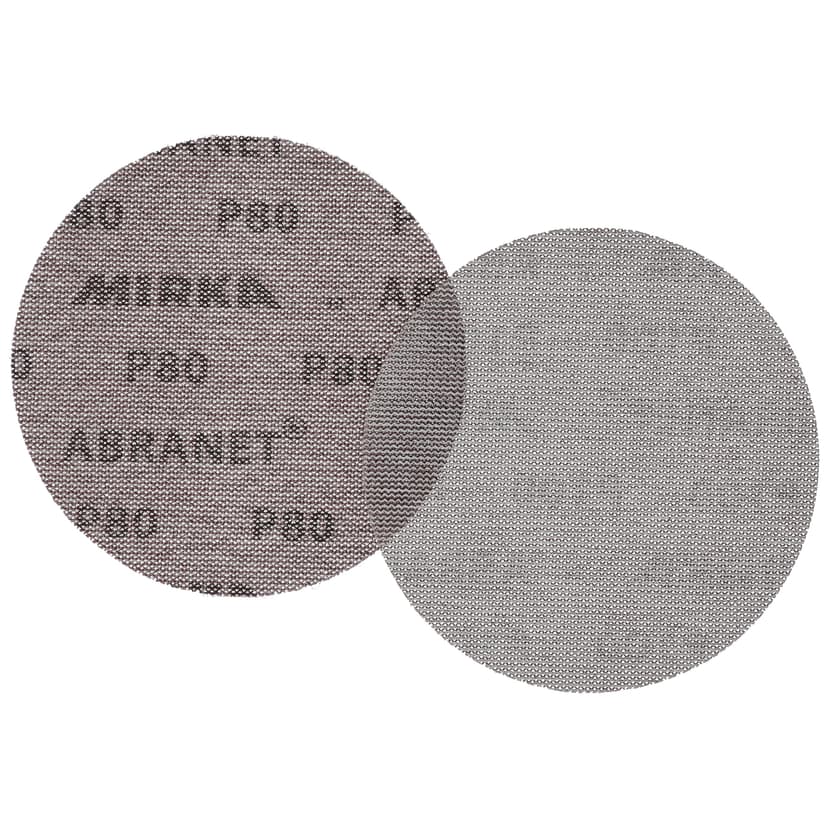 Mirka Abranet net sanding disc Ø 150 mm Hook & loop/Grit P80 / 50 pcs/for sanding wood, walls, metal, aluminium, stainless steel, filler, varnish, plastic / 5424105080 - 7