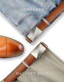 CHAOREN Men's Leather Belt - Automatic Belt Men's Leather 35 mm for Suit and Leisure - Micro-Adjustable Belt Fits Anywhere, black / brown, 32-38W - 2
