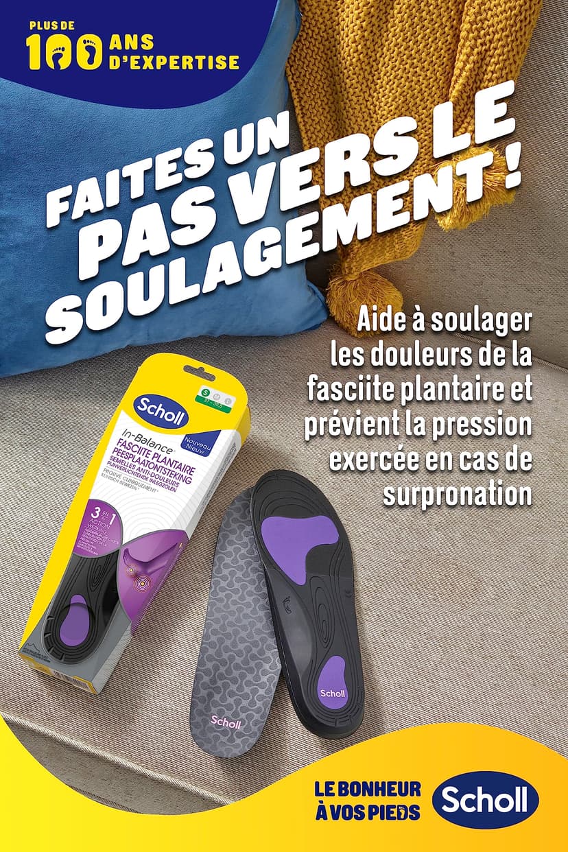 Scholl in-Balance Orthopaedic Insole for Plantar Fasciitis – Clinically Proven – 1 Pair – Size M – 40-42 - 4
