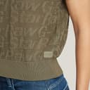 G-Star Femme Polo En Maille Léger Pointelle, Vert (ensis green D26061-D166-6057), M - 5