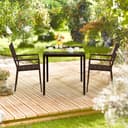 Relaxdays Table Jardin carrée à Manger, Effet Optique Bois, Jardin, Balcon, terrasse HlP 74,5x77,5x78cm, Table de Balcon - 2