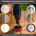 Brosse Nettoyage perceuse sans Fil [Poils Souples et durs]. Nettoie Vite Voiture, Tissus, Jantes, Salle de Bain - Kit Brosse Nettoyage Voiture - Drill Brush - 3