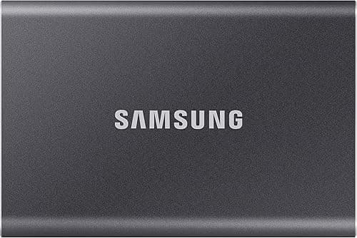 Samsung SSD Externe T7 1 To, Gris titane, MU-PC1T0T/WW, Vitesse de lecture/écriture jusqu'à 1050 Mo/s, Sécurisation par mot de passe