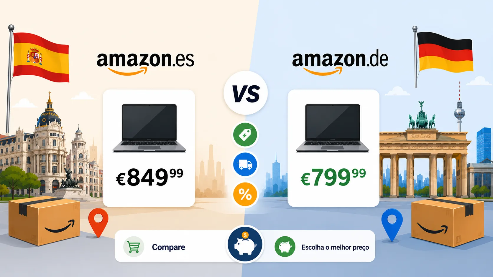 Amazon Espanha vs Amazon Alemanha: onde comprar mais barato?