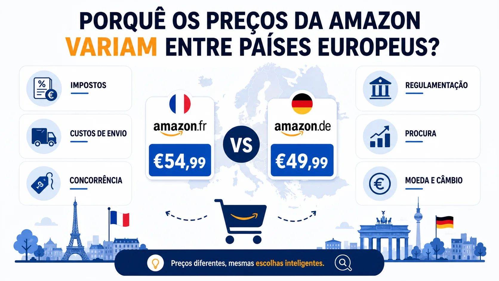 Porquê os preços da Amazon variam entre países europeus?