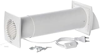 Diameter 100 mm, discreet heat recovery with cable and plug, installation depth 300-555 mm