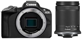 Canon EOS R50 Appareil Photo Hybride + Objectif Canon RF-S 18-150mm F3.5-6.3 is STM Version kit, Noir