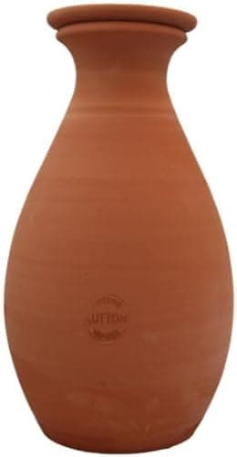 Ollas Lutton Olla Clay Vessel, Terracotta Water Pot, Water Diffuser for Plant Watering, Plant Waterer Slow Release, Self Watering Device for Outdoor Plants & Vegetable Garden 4L