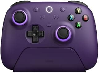 8Bitdo Ultimate 2 Wireless Controller for Windows & Android, Gaming Controller with TMR Joysticks, Switchable Hall Effect/Tactile Triggers, Motion Control, RGB Fire Ring, 8Speed Wireless Tech, Purple