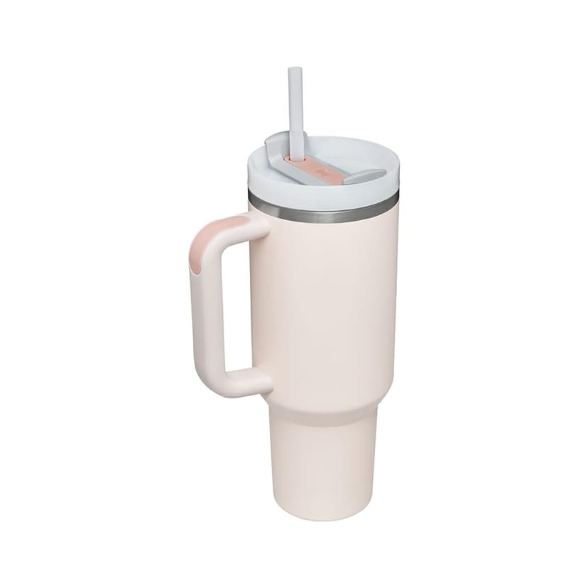 STANLEY 1913 Quencher H2.0 Flowstate Tumbler 1.2L - Cold for 11 Hours - Iced for 48 Hours - Metal Water Bottle with Straw, Handle and Lid - Dishwasher Safe - Travel Mug for Cold Drinks - Rose Quartz - 4