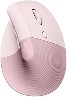 Logitech Lift Vertical Ergonomic Mouse, Wireless, Bluetooth or Logi Bolt USB receiver, Quiet clicks, 4 buttons, compatible with Windows/macOS/iPadOS, Laptop, PC - Pink