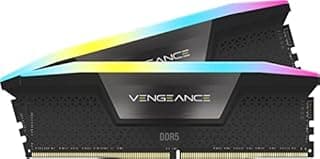 CORSAIR Vengeance RGB DDR5 RAM 16GB (2x8GB) Jusqu'à 5200MHz CL40 Intel XMP Mémoire Informatique Compatible iCUE – Noir (CMH16GX5M2B5200C40)