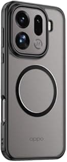 GIOPUEY Coque magnétique pour OPPO Find X9 Pro, compatible avec MagSafe, coque dure en PC mat + TPU souple Case Cover - Noir - 1