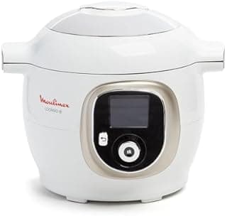 Moulinex, Cookeo Multicuiseur intelligent 6L, 150 recettes intégrées, Cuisson sans surveillance, Ecran intuitif, Guide de cuisson, Application MyMoulinex, 1600W, Blanc, 15 ans réparabilité, CE85CA10 - 1
