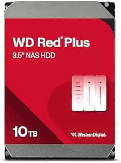 WD Red Plus 10TB NAS 3.5" Internal Hard Drive - 7200 RPM, SATA 6Gb/s, CMR, 256MB Cache